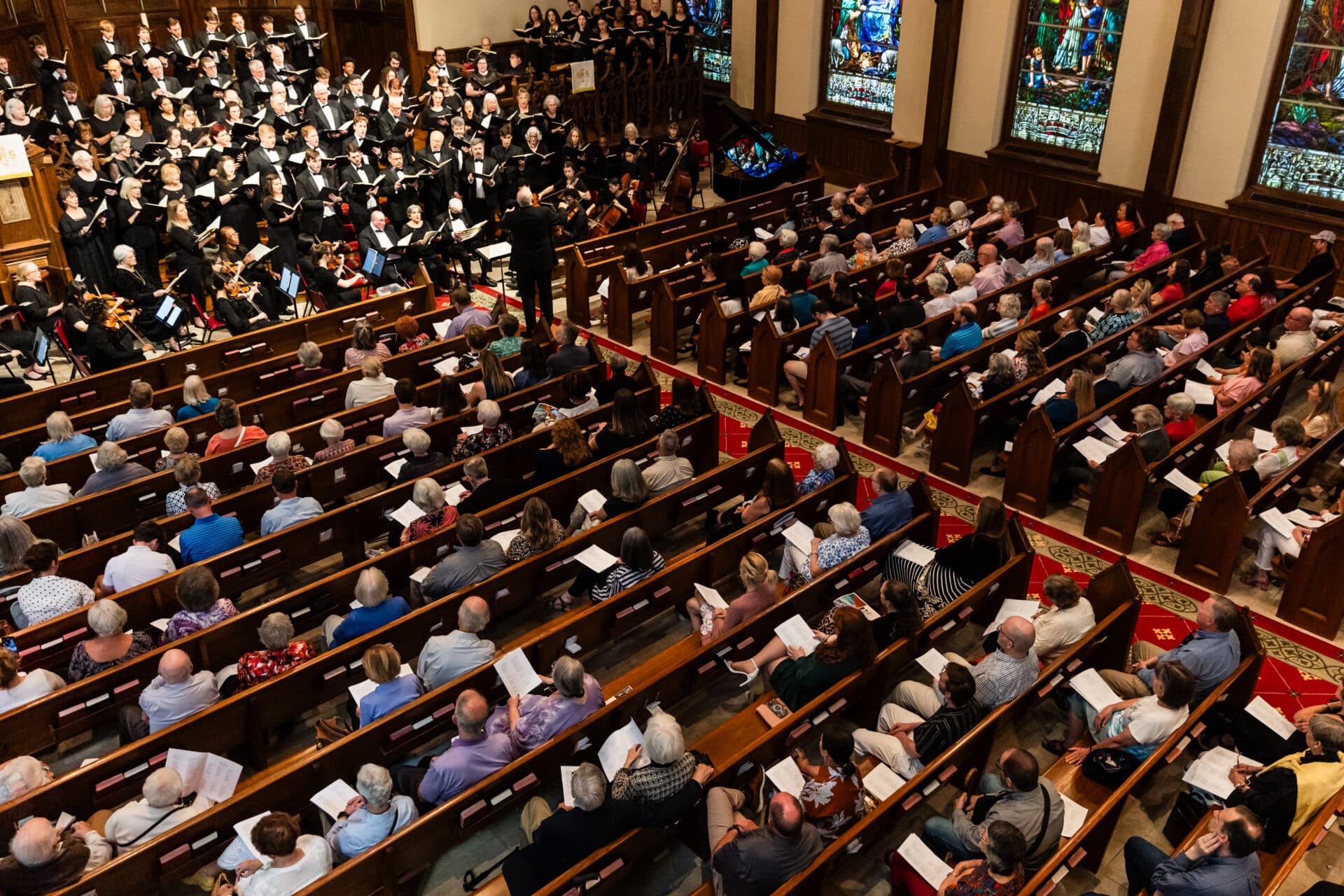 shot of Choral Society of Middle GA performing