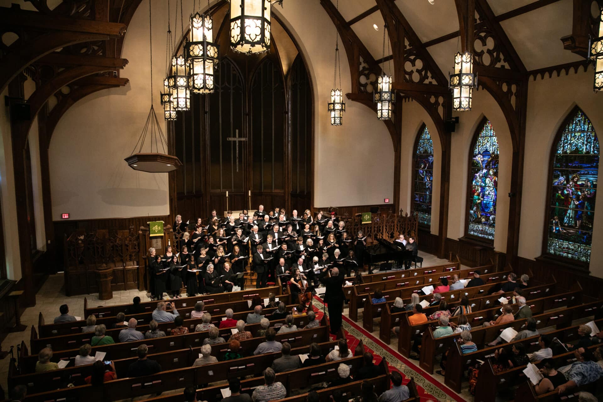 shot of Choral Society of Middle GA performing