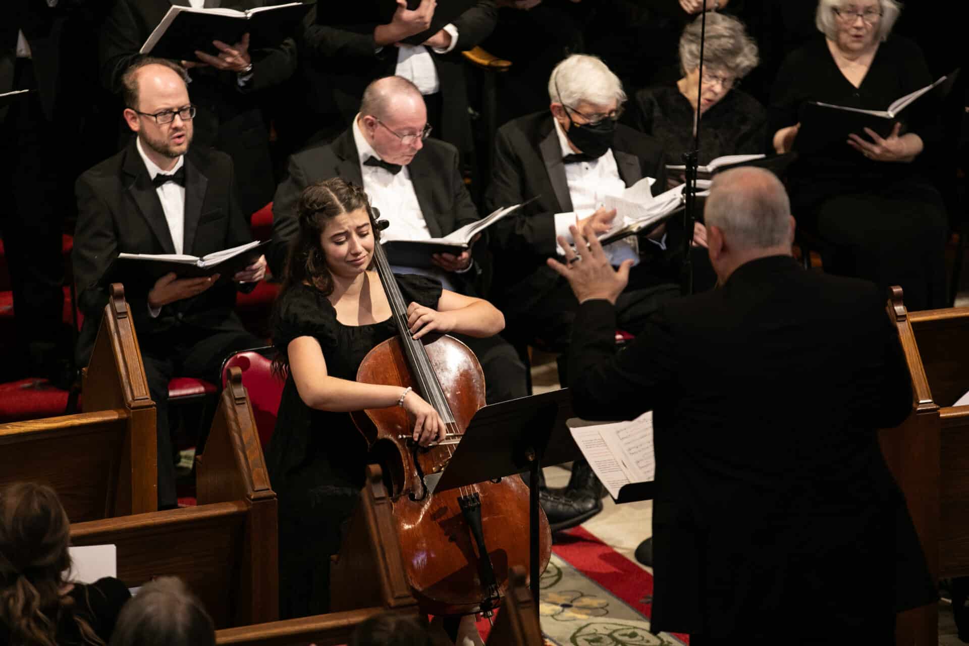 shot of Choral Society of Middle GA orchestra performing