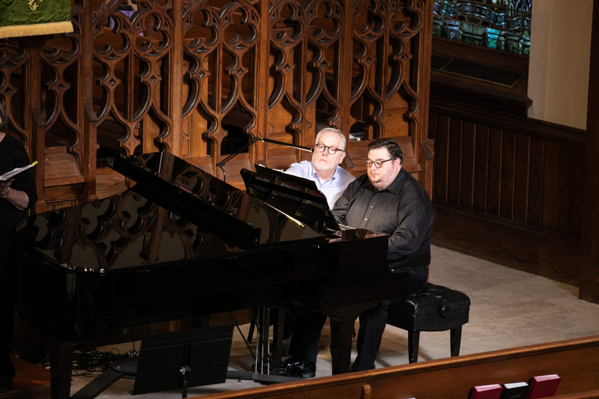 shot of Choral Society of Middle GA pianist performing