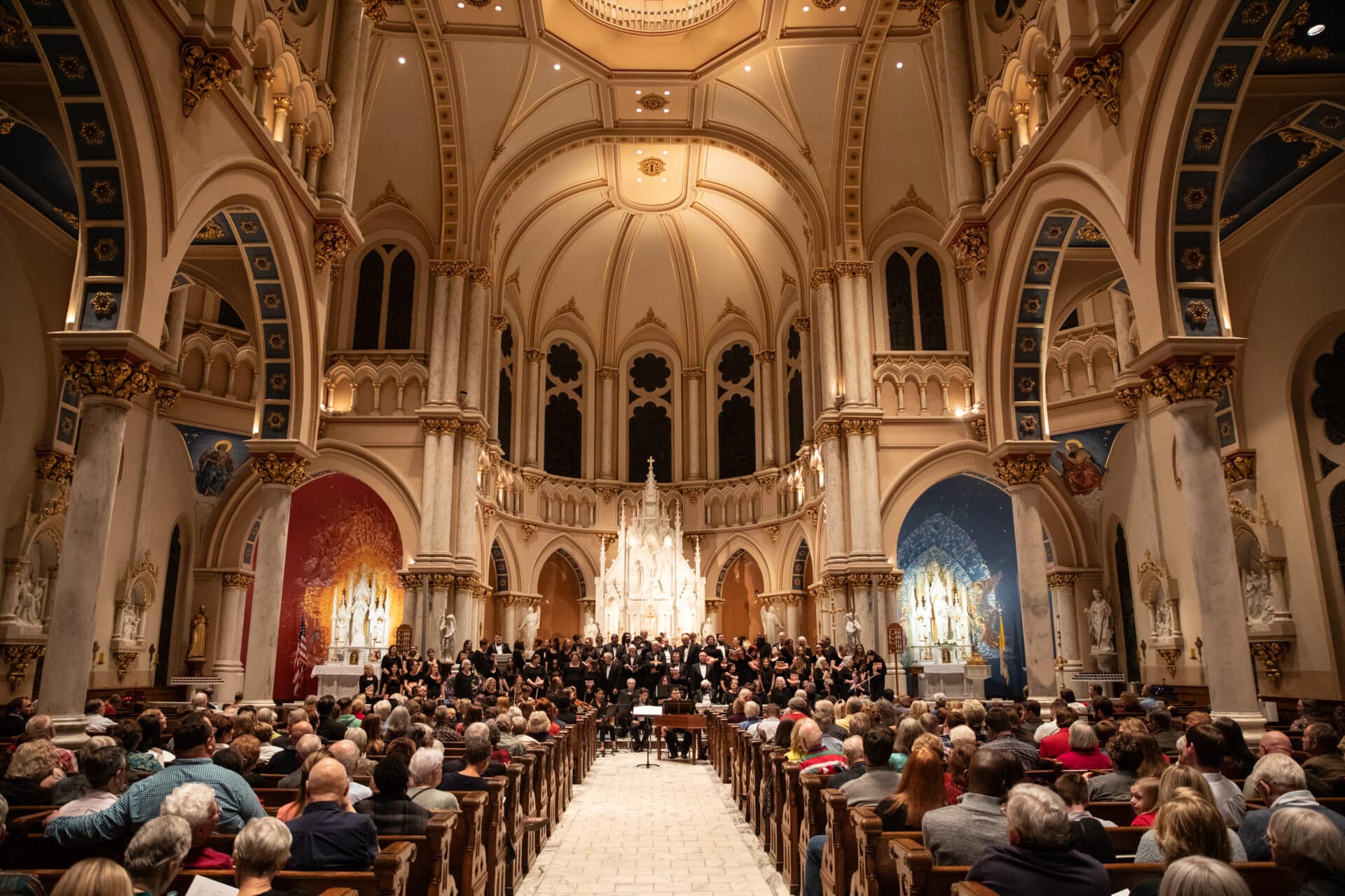 shot of Choral Society of Middle GA performing in St. Joseph Catholic Church