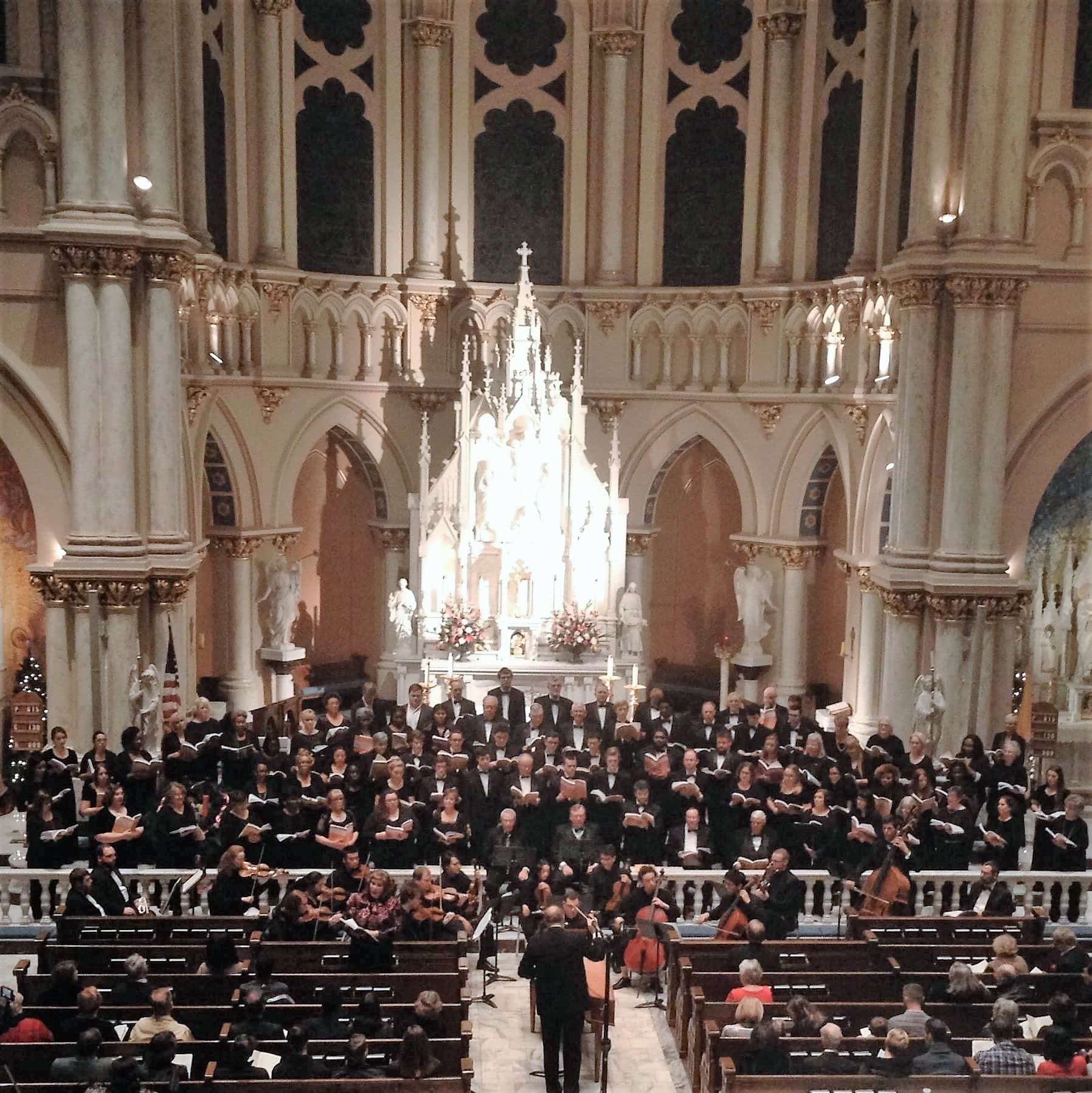 shot of Choral Society of Middle GA performing