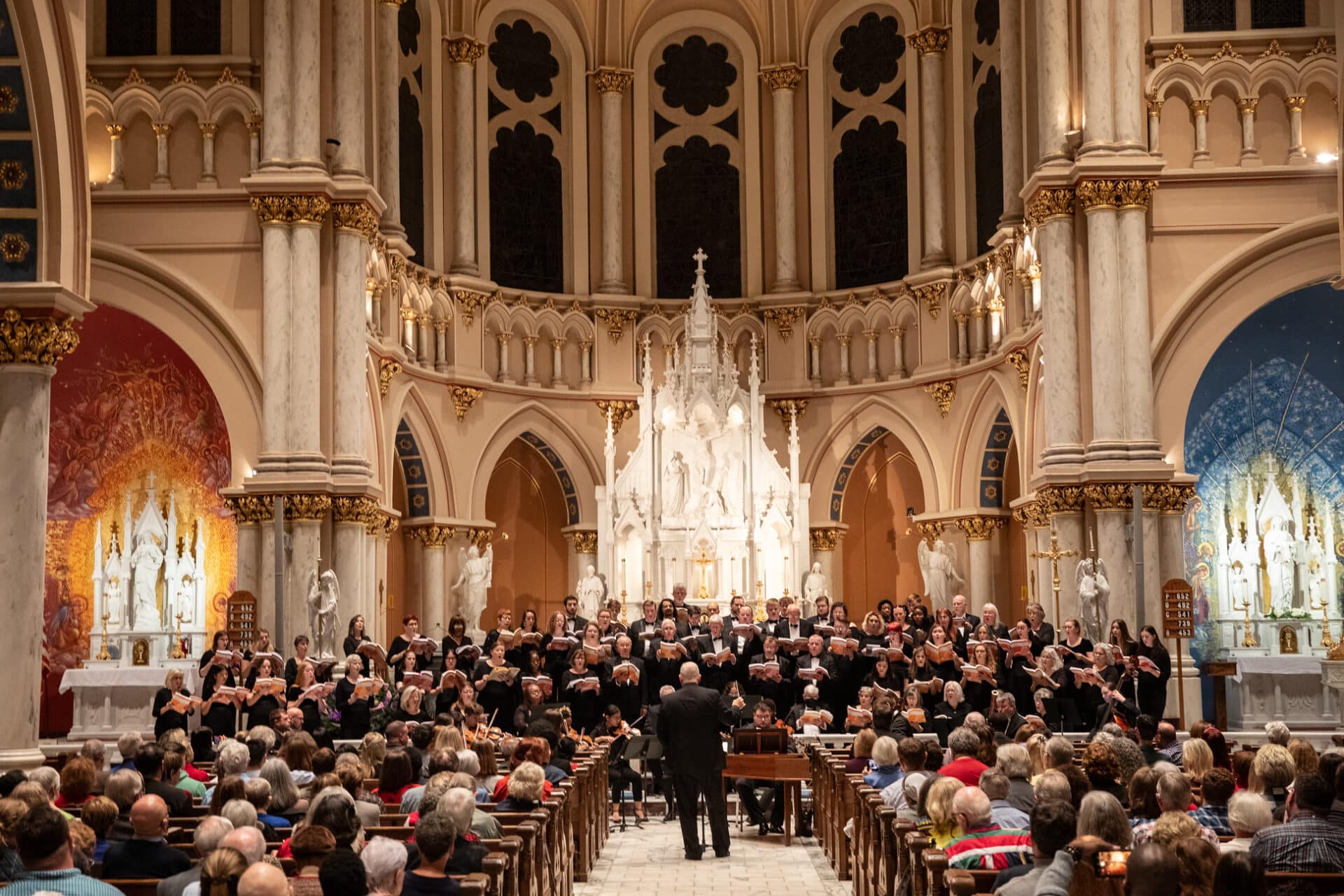 shot of Choral Society of Middle GA performing